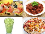 Món ngon trong tuần: Bánh pizza hải sản, chân gà rang muối, trà sữa Thái xanh, đuôi heo chiên giòn