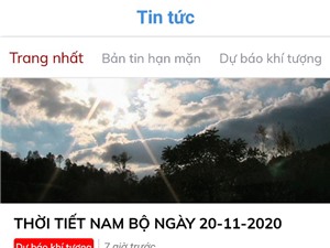 Ứng dụng cảnh báo mưa gió, triều cường khu vực Nam Bộ trên điện thoại di động