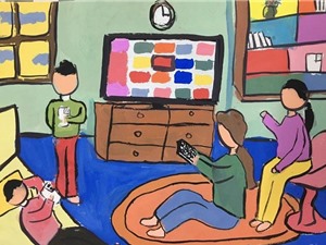 Thế giới internet qua nét vẽ trẻ thơ